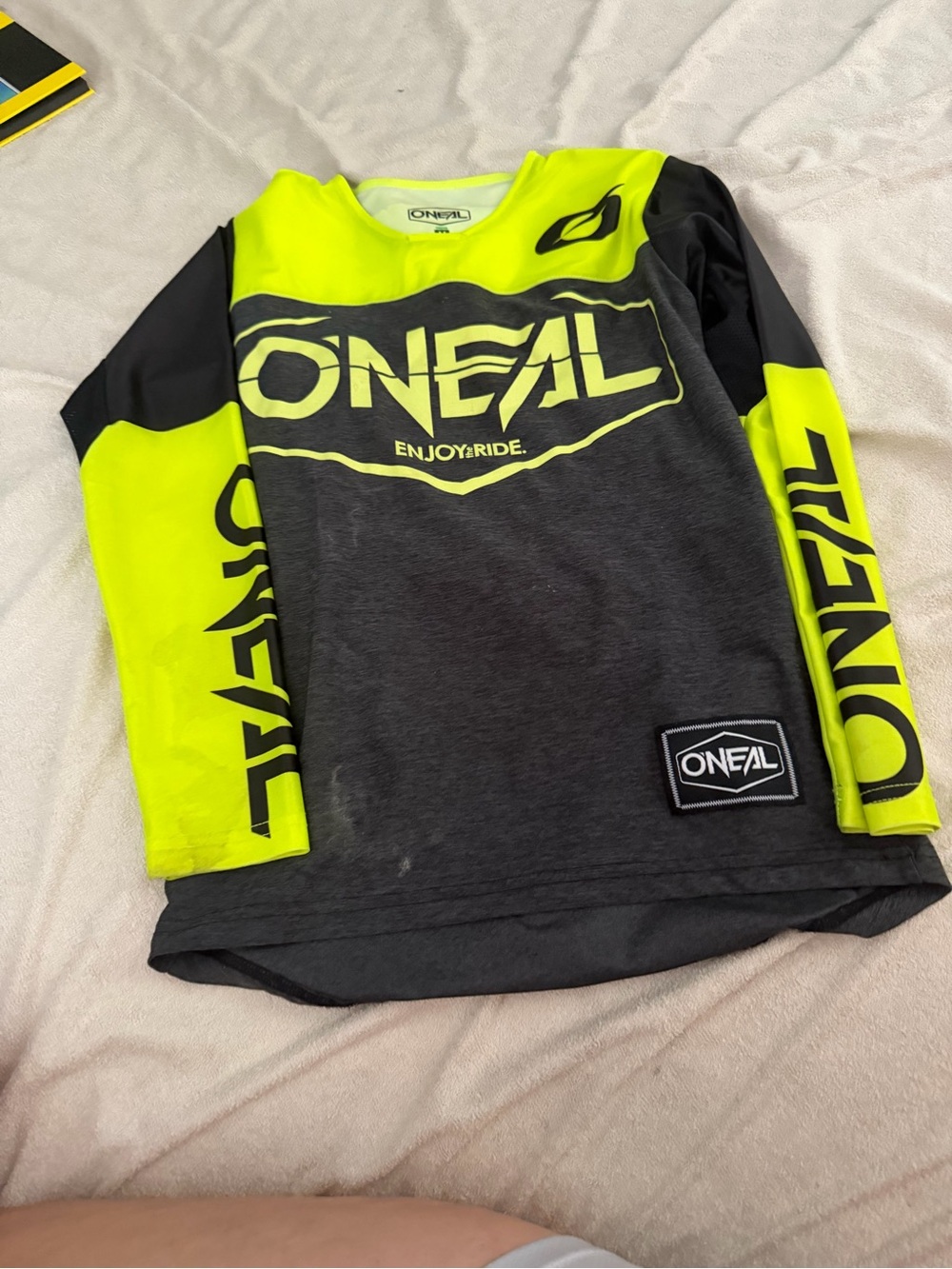O'Neill Neon Yellow & Charcoal Kids Long Sleeve Jersey